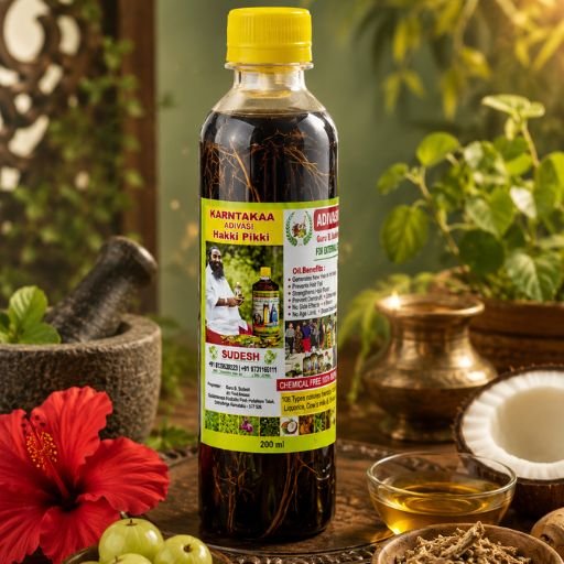 Untitled design - 2026-07-14T173105.019 Karnataka Adivasi Hakki Pikki Neelambari Hair Oil- 500 ml